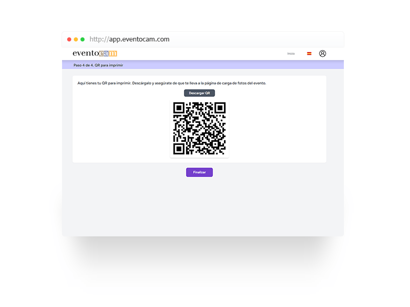 Paso 4. Descarga el QR de tu galería de boda