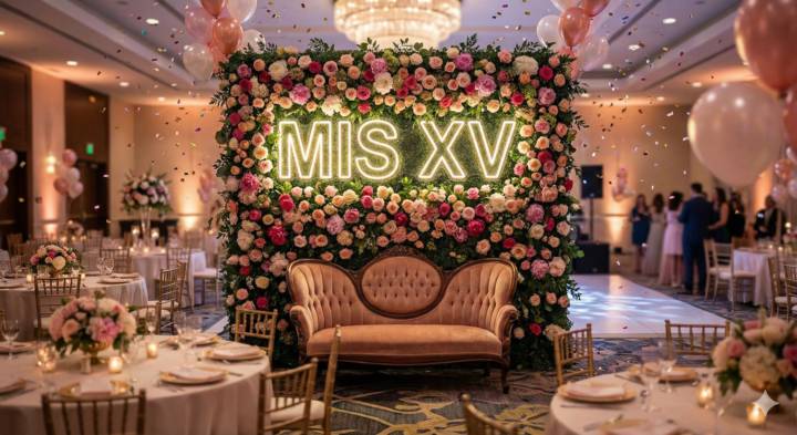 Fotocall espectacular para firsta de XV años quince celebración