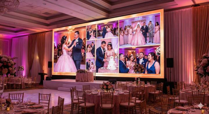 Proyeccion en tiempo real en pantalla - fiesta XV años quinceañera