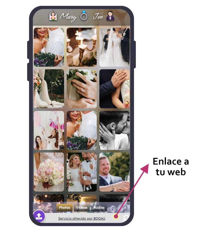 Galería personalizada con banner de tu marca