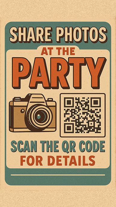 Usa un QR para comparir las fotos de tu cumpleaños, boda, comunión...