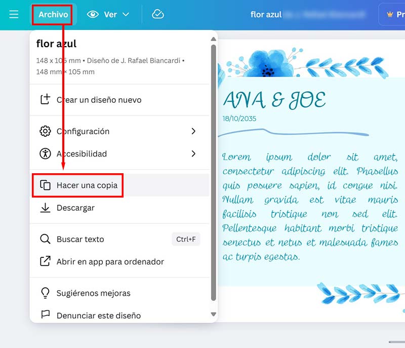 Canva - Hacer copia