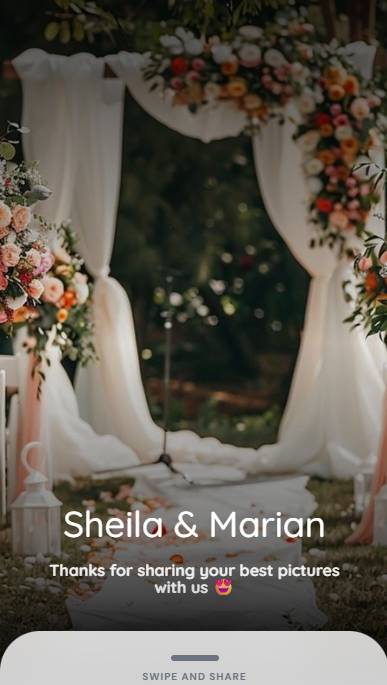 Share wedding photos scanning a QR code