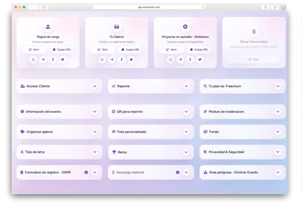 Quick overview Eventocam Platform