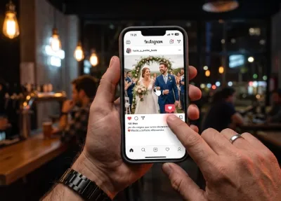 Una persona haciendo un like en Instagram de una foto de Boda